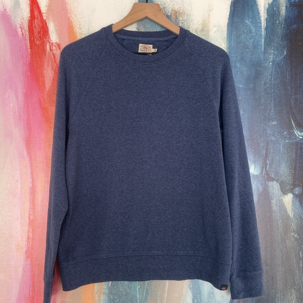 FAHERTY BRAND Cotton Blend Crewneck Sweater.